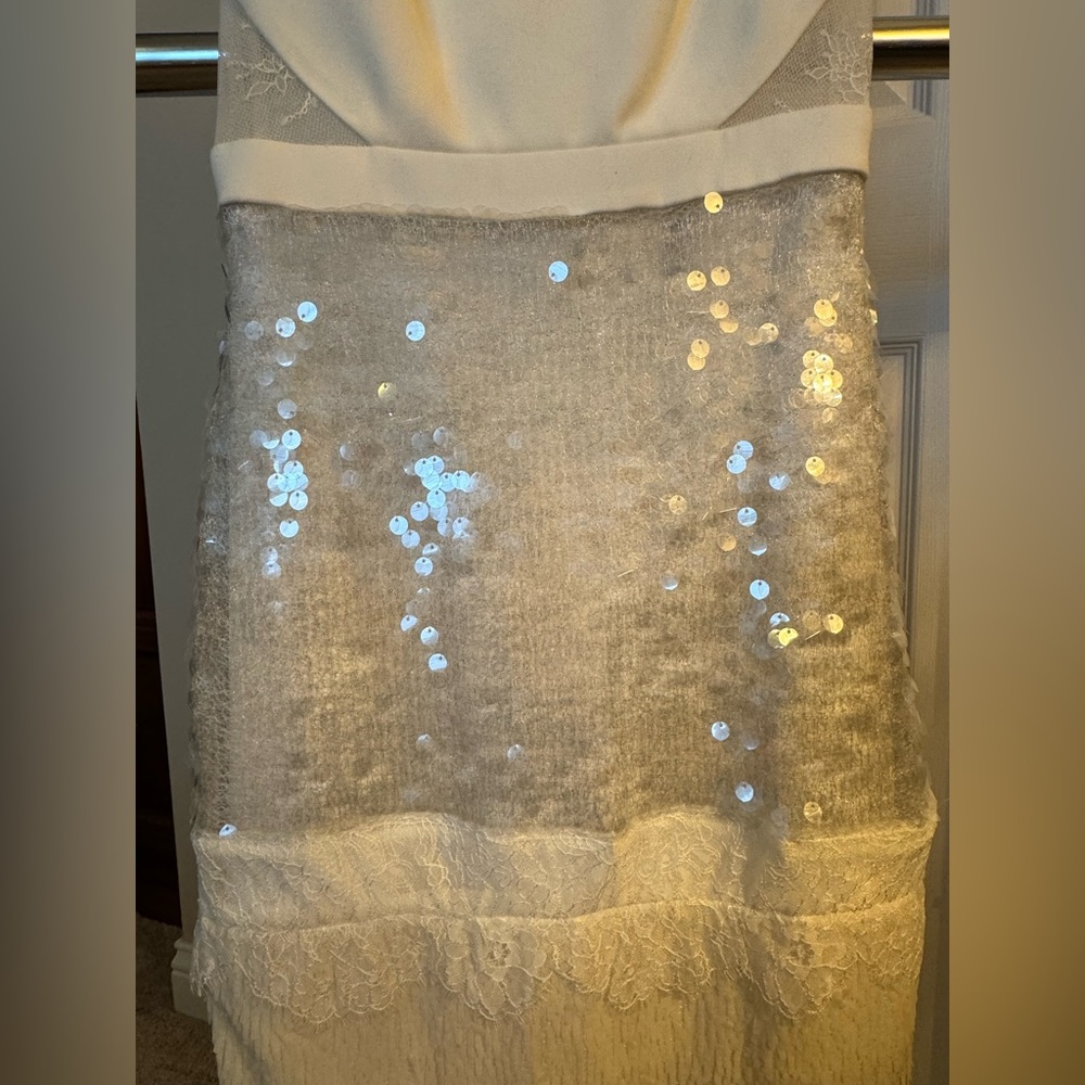 BCBG short white sequined dress - Picture 4 of 9